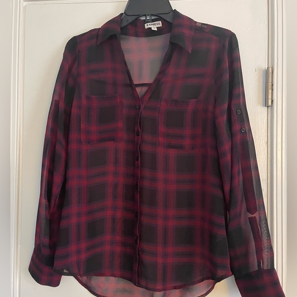 Express Sheer Button Up Flannel